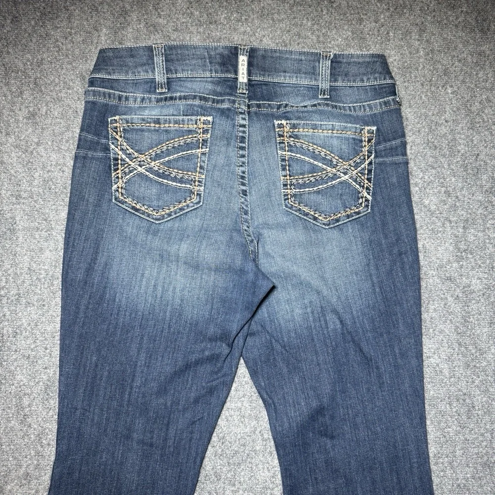 Ariat Real Denim Women 16WL Mid Rise Boot Leg Medium Wash Denim Jeans Fit 36x34 - Picture 11 of 16